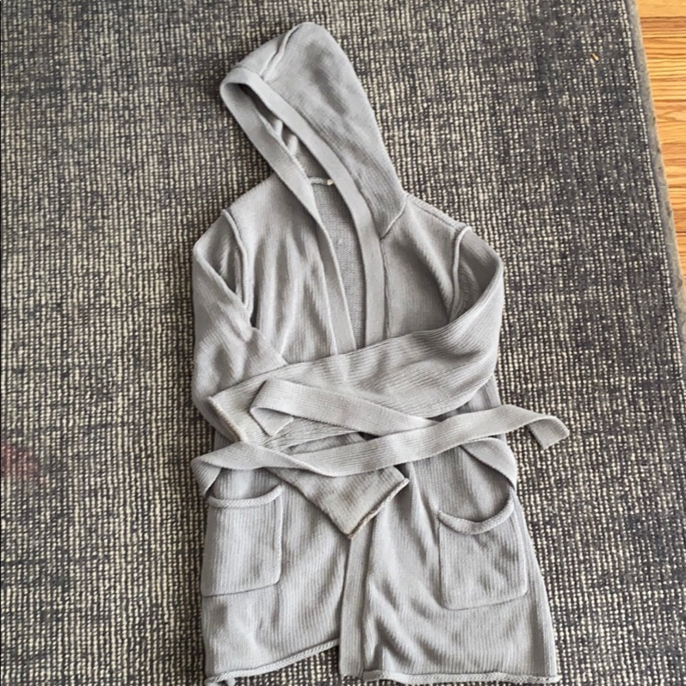 La made grey cotton cardigan size L
